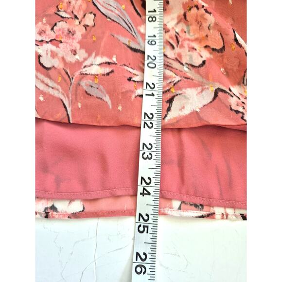 White House Black Market Coral Floral Blouse - Picture 8 of 8